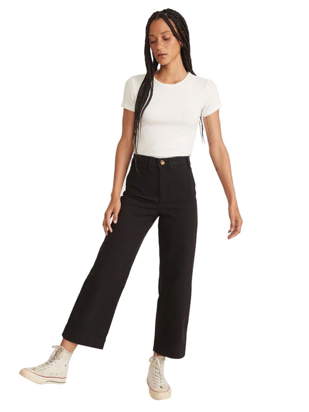 Marine Layer Bridget Wide Leg Front Pocket Crop Pant, size 4